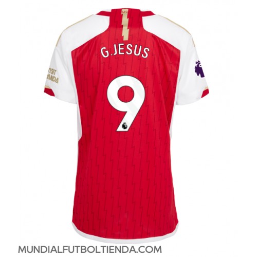 Camiseta Arsenal Gabriel Jesus #9 Primera Equipación Replica 2023-24 para mujer mangas cortas